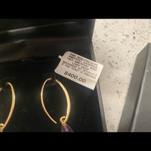 EUC—Macy’s Fine Jewelry 14k Gold and Amethyst Earrings